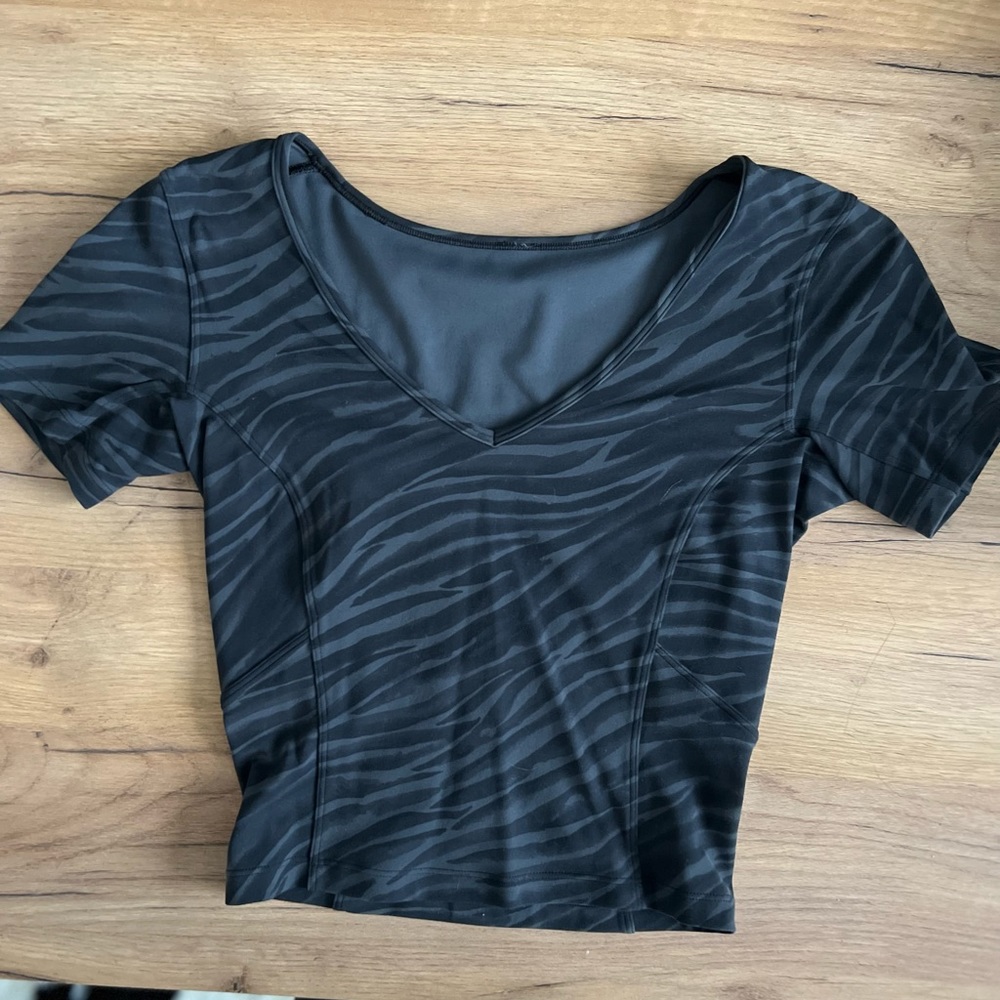 lululemon athletica Black Zebra Print Crop Top